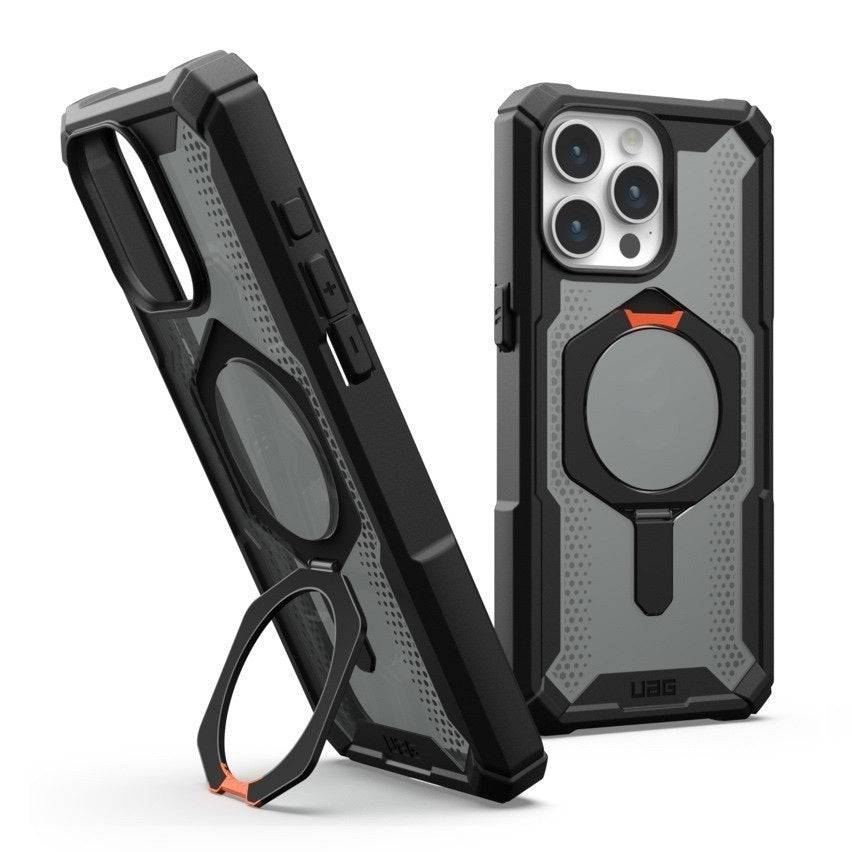 iPhone 15 Pro Max UAG Plasma XTE  Rugged Armor with MagSafe & Metal Kickstand - Black Ash